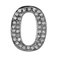 Rhodium Sterling Silver Flat-0 Diamond Connector