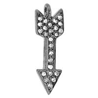 Rhodium Silver Arrow Diamond Charm 20mm