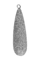 Rhodium Silver Diamond Drop Bead 49mm