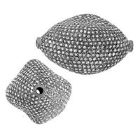 Rhodium Sterling Silver Nugget Diamond Bead N-3