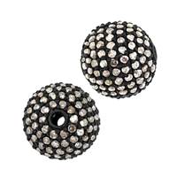 Rhodium Sterling Silver Ball Diamond Bead B-12