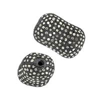 Rhodium Sterling Silver Nugget Diamond Bead B-5