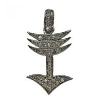 Rhodium Silver Arrow Diamond Charm 21mm