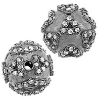 Rhodium Sterling Silver Ball Diamond Bead B-15