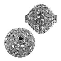 Rhodium Sterling Silver Bicone Diamond Bead B-2