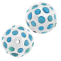 Silver Plated Turquoise Ball Bead