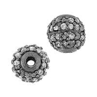 Rhodium Sterling Silver Ball Diamond Bead B-19