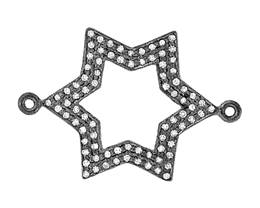 Rhodium Sterling Silver Diamond Star Centerpiece