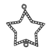 Rhodium Sterling Silver Diamond Star P-1