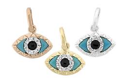 14K Diamond Evil Eye Charms