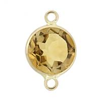 14K Gold Bezel Set Gemstone Connector