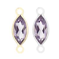 14K Gold Marquise Bezel Set Amethyst Connector