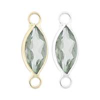 14K Gold Marquise Bezel Blue Topaz Connector