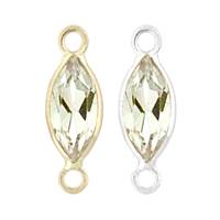 14K Gold Marquise Bezel Set White Topaz Connector