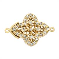 Gold Vermeil Cubic Zirconia Filigree Clasp