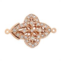 Rose Gold Vermeil Cubic Zirconia Filigree Clasp