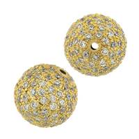 Vermeil Cubic Zirconia Round Bead