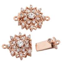 Rose Gold Vermeil Cubic Zirconia Filigree Snow Clasp