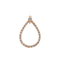 Rose Gold Verneil Cubic Zirconia Pear Shape Charm