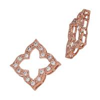 Rose Gold Vermeil Cubic Zirconia Square Connector