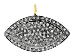 Rhodium Silver Diamond Marquise Eye 26mm