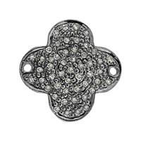 Rhodium Silver Clover Diamond Connector C-2