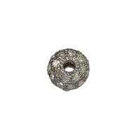 Rhodium Sterling Silver Ball Diamond Bead B-23
