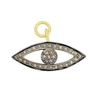 Rhodium Silver Eye Diamond Charm 25mm