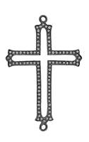 Rhodium Silver Diamond Cross Centerpiece