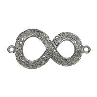 Rhodium Silver Diamond Infinity Centerpiece