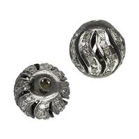 Rhodium Sterling Silver Ball Spiral Diamond Bead