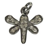 Rhodium Silver Insect Diamond Charm 15mm