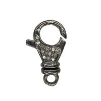 Rhodium Silver Swivel Trigger Diamond Clasp 19mm