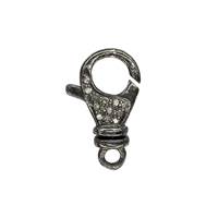 Rhodium Silver Swivel Trigger Diamond Clasp 16mm