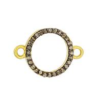 Rhodium Sterling Silver Circle Diamond Connector C-1