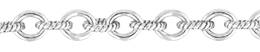 9.25mm Width Sterling Silver Oval Shaped Smooth and Twisted Alternating Texture