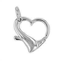 Sterling Silver Heart Trigger Clasp