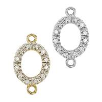 14K Diamond Oval Connector
