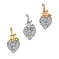 14K Diamond Strawberry Charm