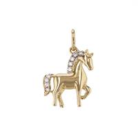 14K Diamond Horse Charm