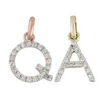 14K Diamond Alphabet Charms