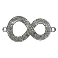 Rhodium Sterling Silver Infinity Diamond Connector