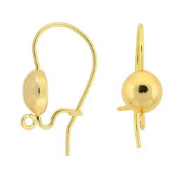 14K Kidney Earwire 6.3mm Half Ball Earring