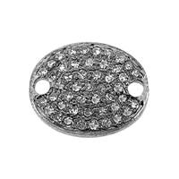 Rhodium Sterling Silver Oval Diamond Connector C-1