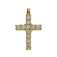 Vermeil Gold Cubic Zirconia Cross 14mm Charms