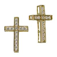 Vermeil Gold Cubic Zirconia Cross Channel Set Charms