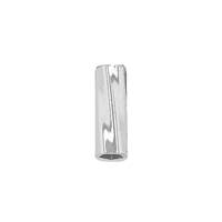 Sterling Silver 4x1mm Twisted Liquid Silver Tube Beads