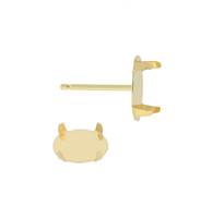 14K 4 Prong Oval Earring 4018-14K