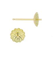 14K FLUTED PEARL STUD EARRINGS 4026-14K