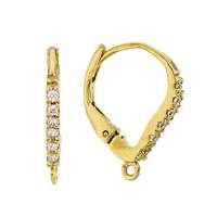 Cubic Zirconia Vermeil  Leverback Earring